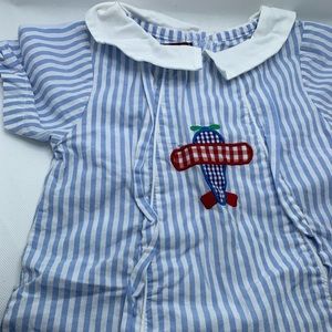 EUC Lil Cactus Embroidered Airplane Boys Outfit